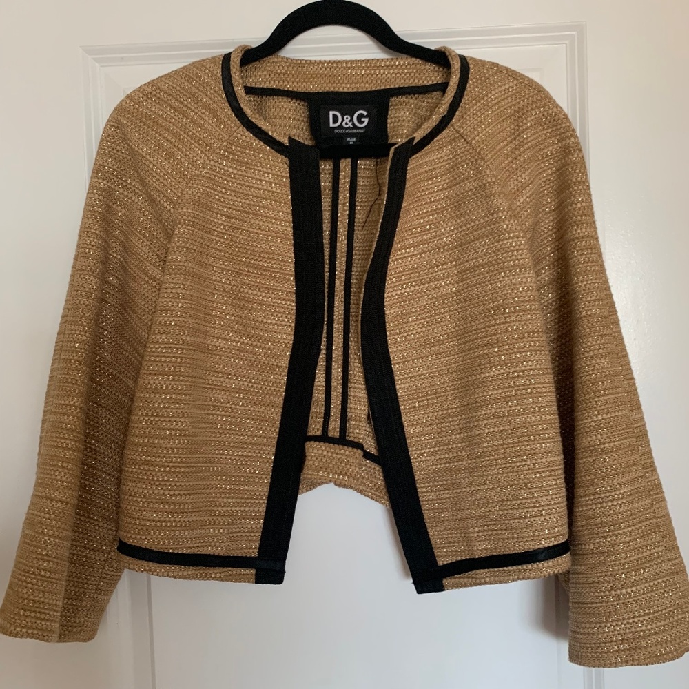 D&G Gold & Black Cropped Blazer